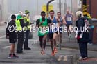 Yared Hagos (Wallsend) leads eventual winner Nick Swinburn (Morpeth) during the Wallsend Harriers Terry O'Gara 5k Memorial Road Race. Photo: David T. Hewitson/Sports for All Pics